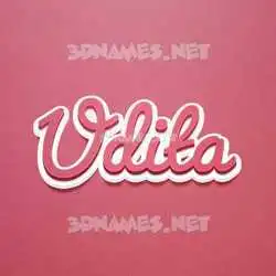 udita in Red Scribble style - 3D name wallpaper