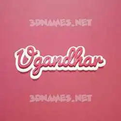 ugandhar in Red Scribble style - 3D name wallpaper