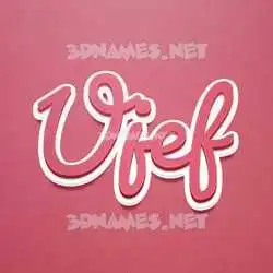 ujef in Red Scribble style - 3D name wallpaper