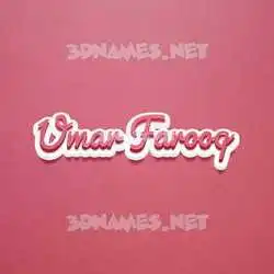 umar farooq in Red Scribble style - 3D name wallpaper