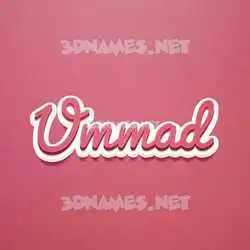 ummad in Red Scribble style - 3D name wallpaper