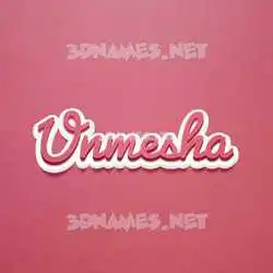 unmesha in Red Scribble style - 3D name wallpaper