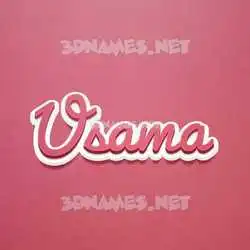 usama in Red Scribble style - 3D name wallpaper