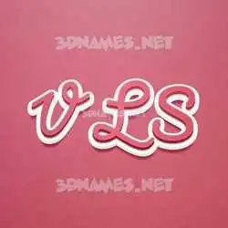 v l s in Red Scribble style - 3D name wallpaper