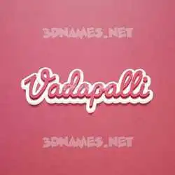 vadapalli in Red Scribble style - 3D name wallpaper