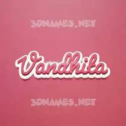 vandhita in Red Scribble style - 3D name wallpaper