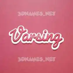 varsing in Red Scribble style - 3D name wallpaper