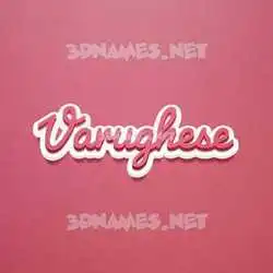 varughese in Red Scribble style - 3D name wallpaper
