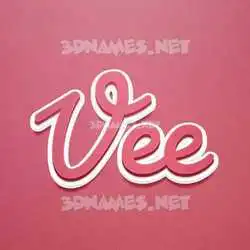 vee in Red Scribble style - 3D name wallpaper