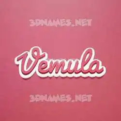 vemula in Red Scribble style - 3D name wallpaper