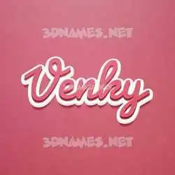 venky in Red Scribble style - 3D name wallpaper