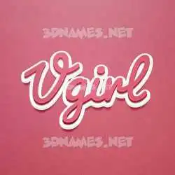 vgirl in Red Scribble style - 3D name wallpaper