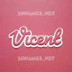 vicent in Red Scribble style - 3D name wallpaper