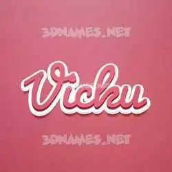 vicku in Red Scribble style - 3D name wallpaper