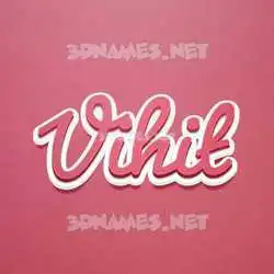 vihit in Red Scribble style - 3D name wallpaper