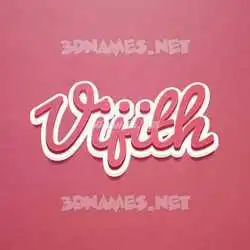 vijith in Red Scribble style - 3D name wallpaper