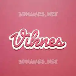 viknes in Red Scribble style - 3D name wallpaper
