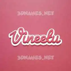 vineetu in Red Scribble style - 3D name wallpaper