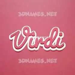 virdi in Red Scribble style - 3D name wallpaper