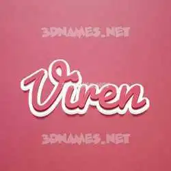 viren in Red Scribble style - 3D name wallpaper