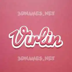 virlin in Red Scribble style - 3D name wallpaper