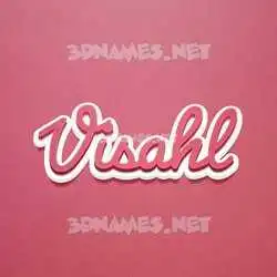visahl in Red Scribble style - 3D name wallpaper