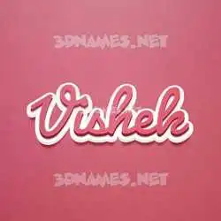 vishek in Red Scribble style - 3D name wallpaper