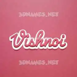 vishnoi in Red Scribble style - 3D name wallpaper