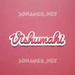 vishumahi in Red Scribble style - 3D name wallpaper