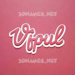 vjpul in Red Scribble style - 3D name wallpaper