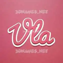 vla in Red Scribble style - 3D name wallpaper