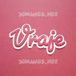 vraje in Red Scribble style - 3D name wallpaper