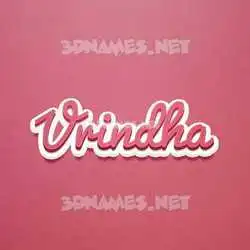 vrindha in Red Scribble style - 3D name wallpaper