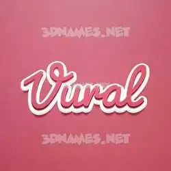 vural in Red Scribble style - 3D name wallpaper