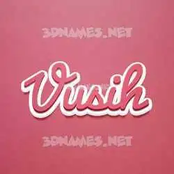 vusih in Red Scribble style - 3D name wallpaper