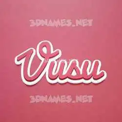 vusu in Red Scribble style - 3D name wallpaper