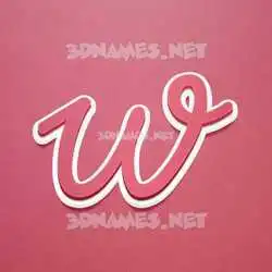 w in Red Scribble style - 3D name wallpaper