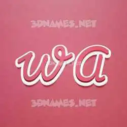 w a in Red Scribble style - 3D name wallpaper