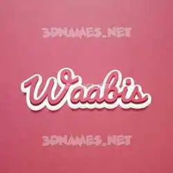 waabis in Red Scribble style - 3D name wallpaper