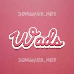 wads in Red Scribble style - 3D name wallpaper