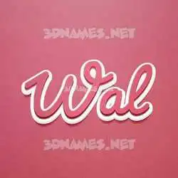 wal in Red Scribble style - 3D name wallpaper