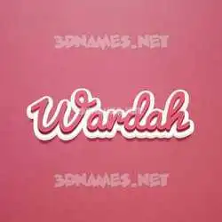 wardah in Red Scribble style - 3D name wallpaper
