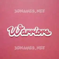 warriors in Red Scribble style - 3D name wallpaper