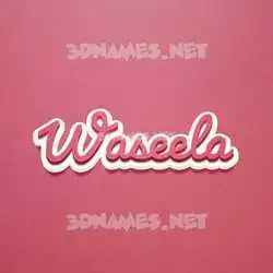 waseela in Red Scribble style - 3D name wallpaper