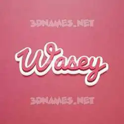 wasey in Red Scribble style - 3D name wallpaper