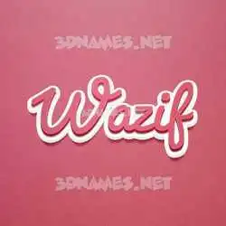 wazif in Red Scribble style - 3D name wallpaper
