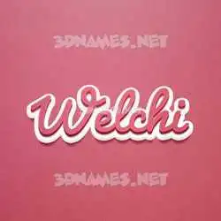 welchi in Red Scribble style - 3D name wallpaper