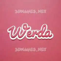 werda in Red Scribble style - 3D name wallpaper