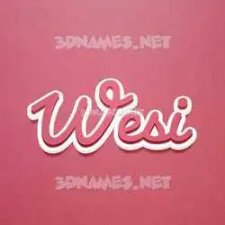 wesi in Red Scribble style - 3D name wallpaper