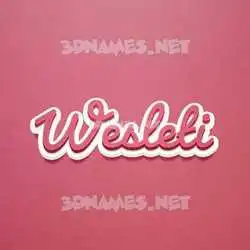 wesleti in Red Scribble style - 3D name wallpaper